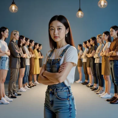 內容經營轉型意境圖，虛擬角色在不同造型與情緒變化中循序成長，象徵由排貼文進化為養角色與故事節奏