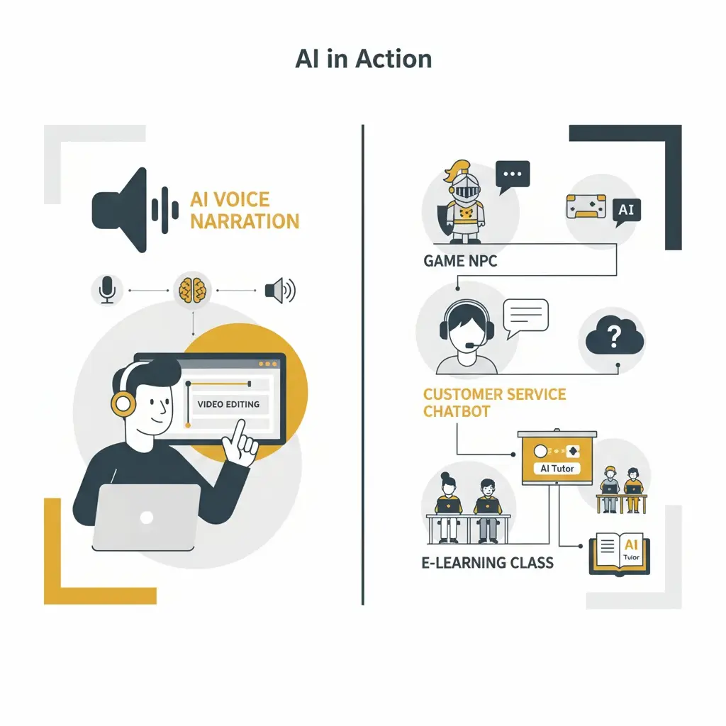 ElevenLabs 個人與企業應用場景示意圖