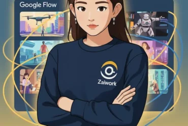 Google Veo 3.1 ，展示創作者使用 Flow 平台生成 AI 影片的場景。