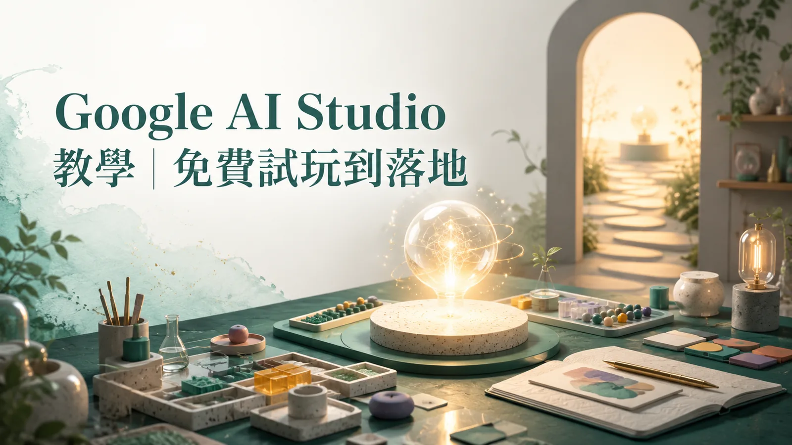Google AI Studio 教學 2026 封面：免費試玩到落地