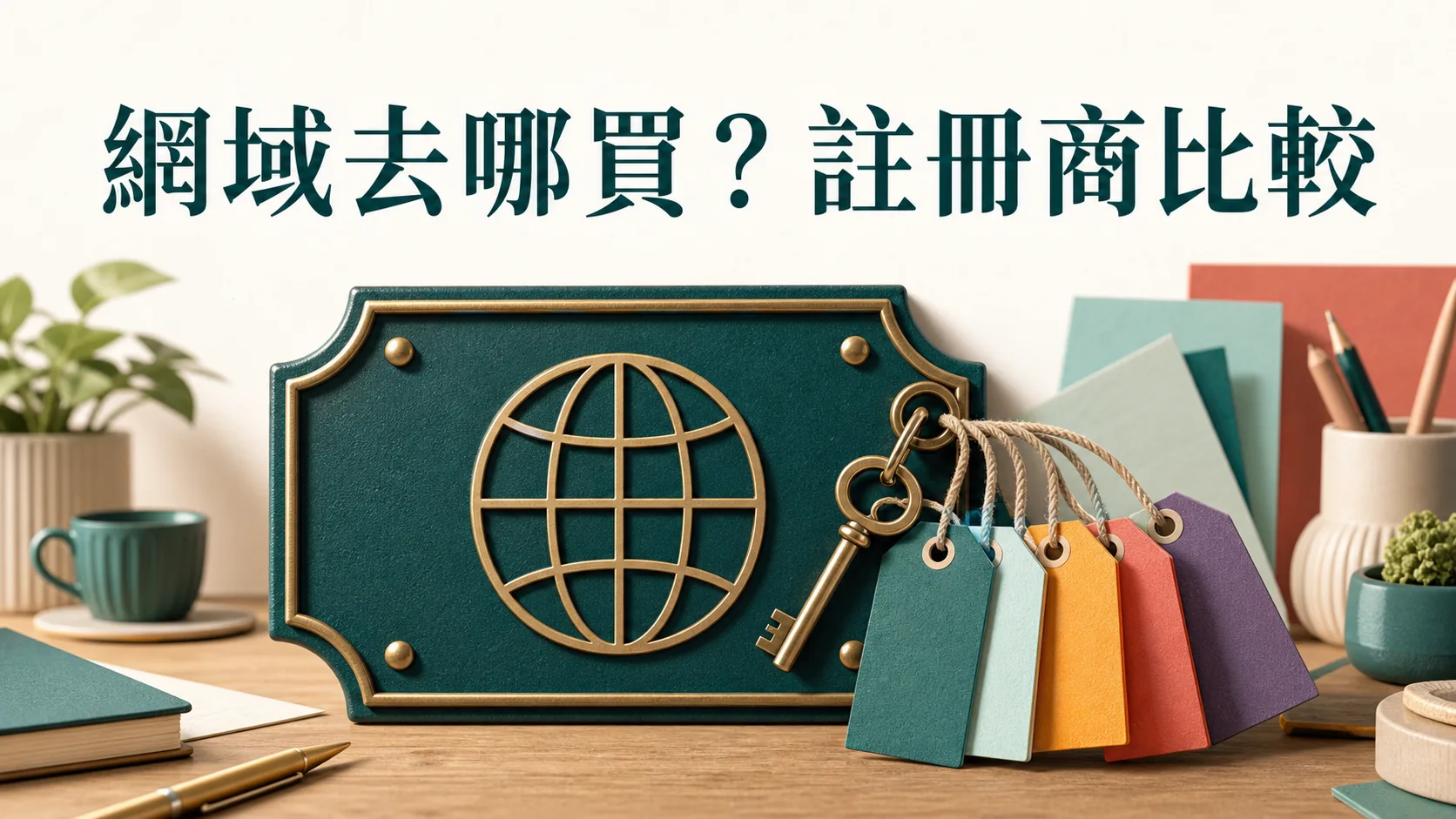 域名購買比較封面：續約價、免費隱私、中文一次看