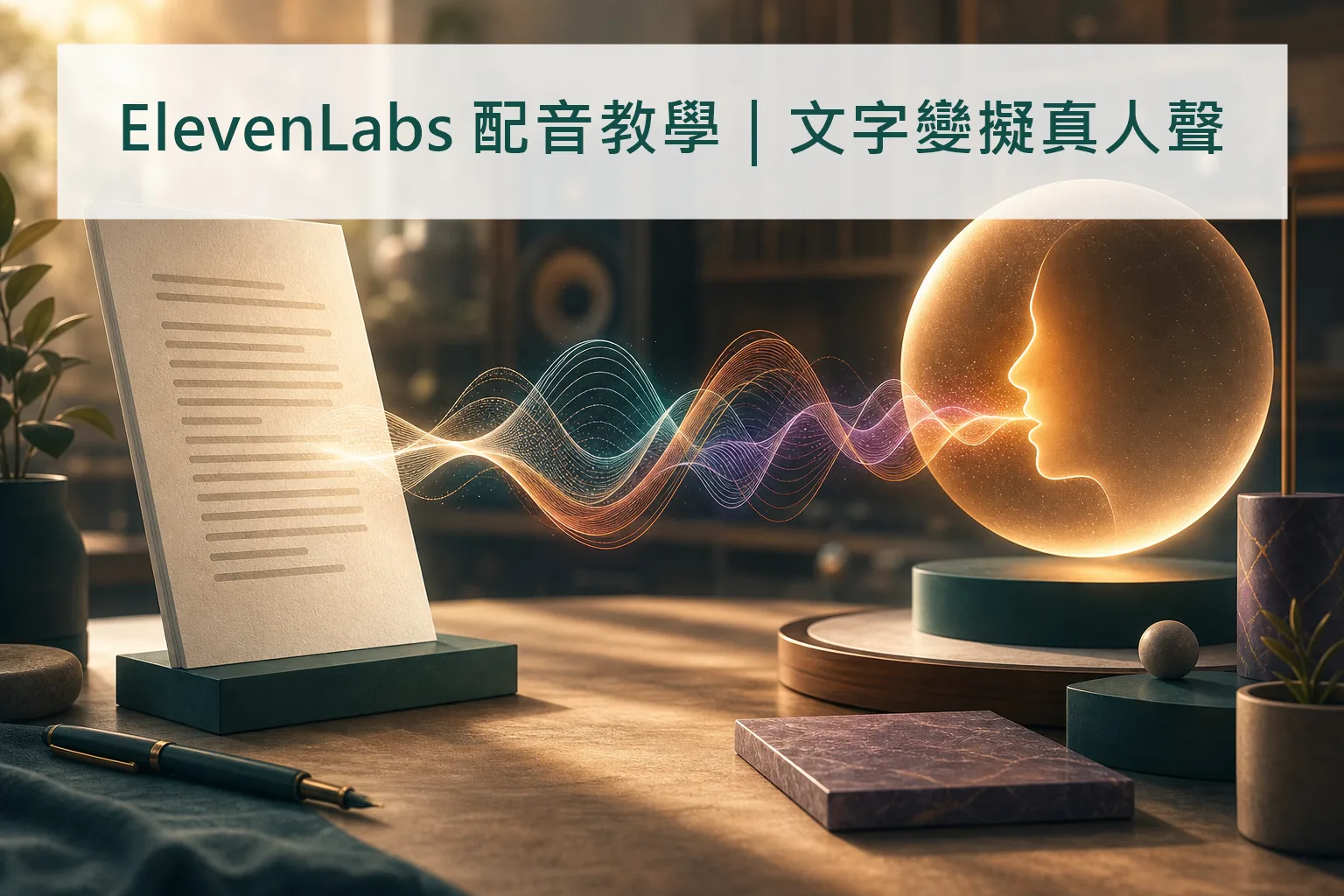 ElevenLabs AI 配音教學 封面：文字變擬真人聲