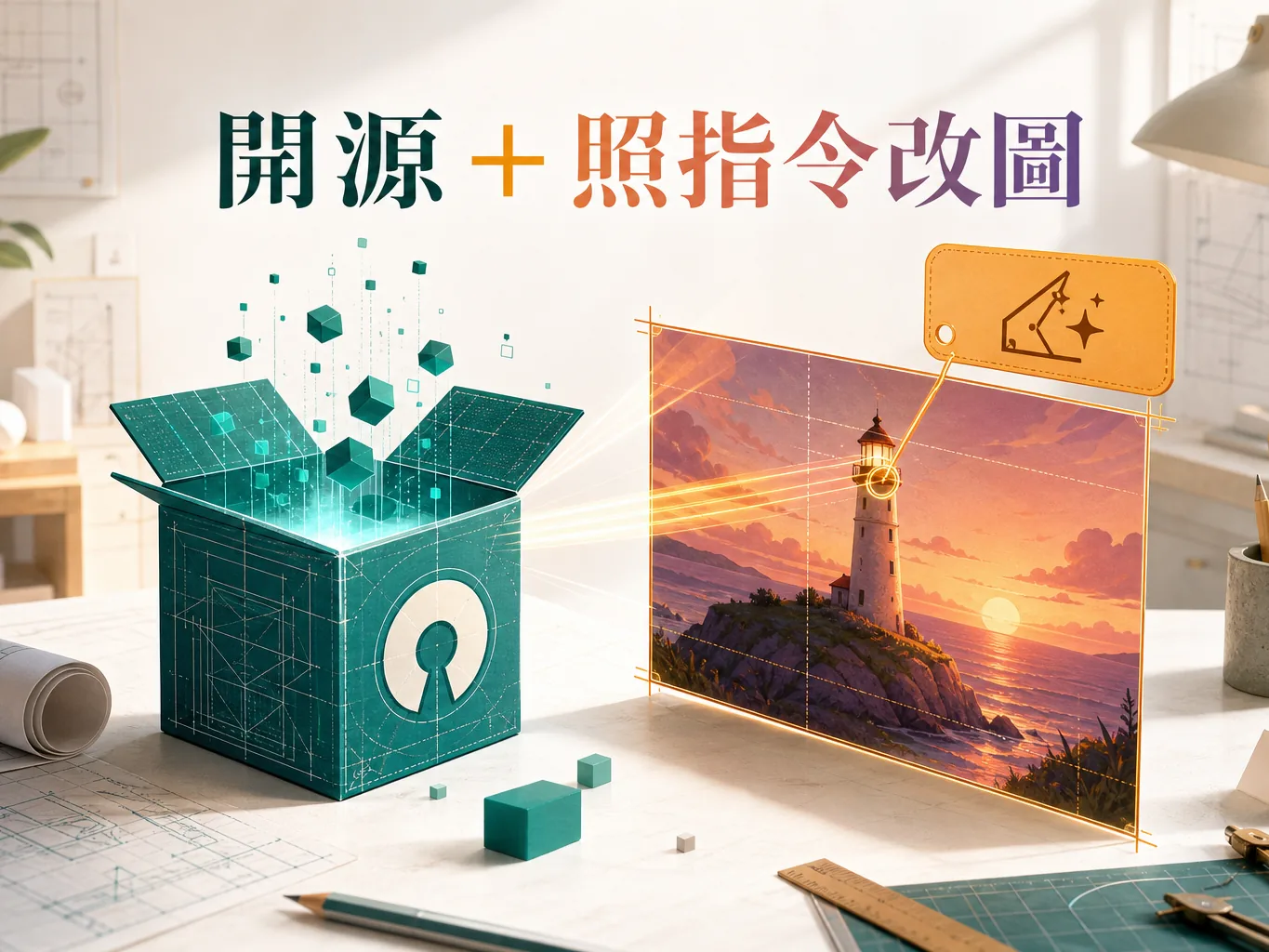 FLUX 開源與照指令改圖示意