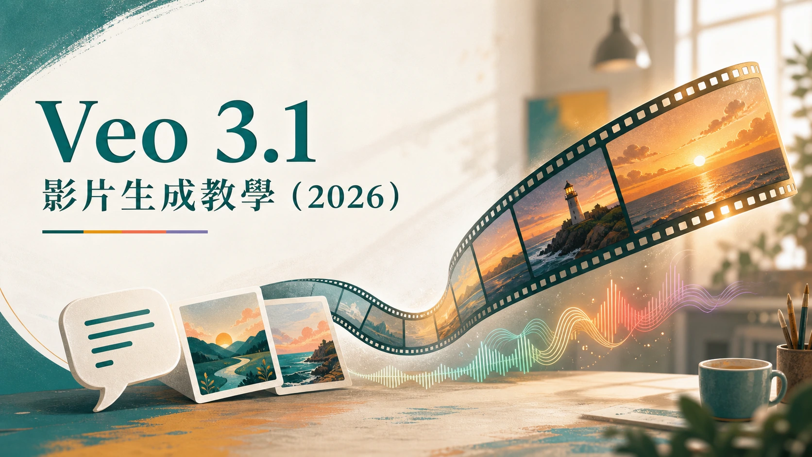 Veo 3.1 影片生成教學 2026：一句話與幾張圖化成帶聲音的影片封面